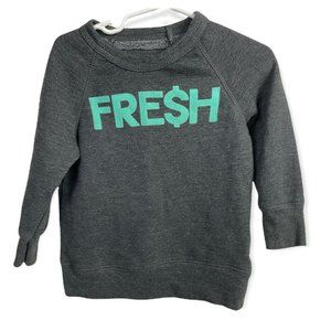 Prefresh FRESH $ Toddler Gray Teal Sweatshirt Sweater Pullover Pull 18-24 18 24